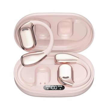 AI Translation Bluetooth Earphone - M75 On-Ear, Pink, Wireless Display - 1