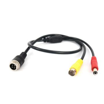 4 Pin Aviation Male to RCA Female DC Male Car Camera Adapter 50cm - 1
