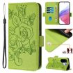 Vivo S30 Pro Mini Green Embossed Rose RFID Anti-theft Leather Case - 1