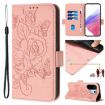 Vivo S30 Pro Mini Pink Embossed Rose RFID Anti-theft Leather Case - 1