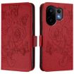 Vivo S30 Red Embossed Rose RFID Anti-theft Leather Phone Case - 2