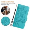 Vivo S30 Light Blue Embossed Rose RFID Anti-theft Leather Phone Case - 7