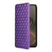 Motorola Edge 5G 2025 Flip Leather Phone Case - Purple Cubic Grid Texture - 2