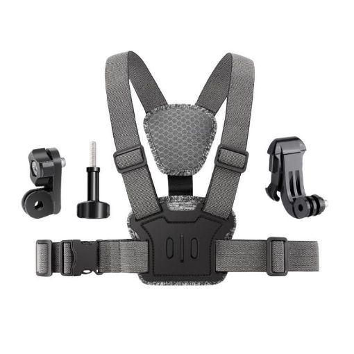 4 in 1 Quick Release Body Mount Belt Chest Strap with Screw - Grey - 1