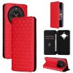 Fossibot S3 Pro Red Flip Leather Phone Case with Cubic Grid Texture - 1