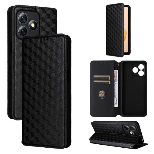 Ulefone Note 18 Pro/Ultra Flip Leather Case Black - Cubic Grid Texture - 1