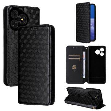 Ulefone Note 19 Flip Leather Phone Case - Black Cubic Grid Texture - 1