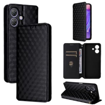 Ulefone Note 21 Black Flip Leather Phone Case with Cubic Grid Texture - 1