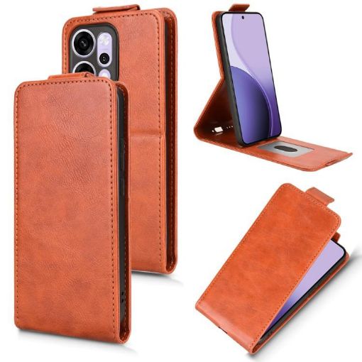 OPPO Reno14 Pro Global Magnetic Flip Leather Case with Buckle - Brown - 1