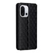 OnePlus 13T Flip Leather Phone Case - Black Cubic Grid Texture - 3