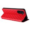 OnePlus Ace 5 Racing Flip Leather Phone Case - Red Cubic Grid Texture - 6