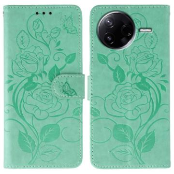 Xiaomi Poco F7 Pro/Redmi K80 Green Rose Butterfly Leather Case - 1