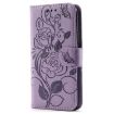 Xiaomi 14T Pro Purple Rose Butterfly Embossed Leather Phone Case - 2