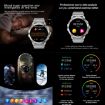 AK77 BT Call Smart Watch - Blood Oxygen/Pressure/Heart Rate Monitor, Black - 7