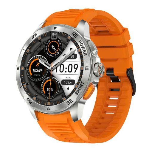 AK77 BT Call Smart Watch - Blood Oxygen/Pressure/Heart Rate Monitor, Orange - 1