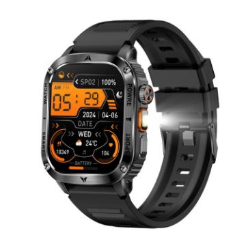 AK80 BT Call Smart Watch - Blood Oxygen/Pressure/Heart Rate Monitor, Black - 1
