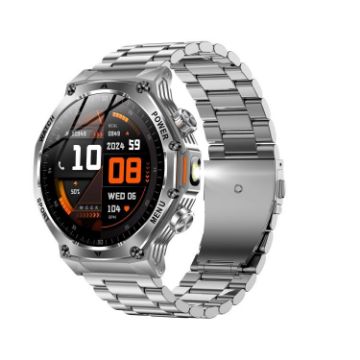 AK82 BT Call Smart Watch, Blood Oxygen/Pressure/Heart Rate Monitor, Silver - 1
