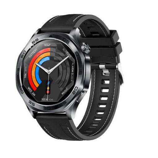 AK83 Smart Watch, BT Call, Blood Pressure/Heart Rate Monitor, Black Silicone - 1