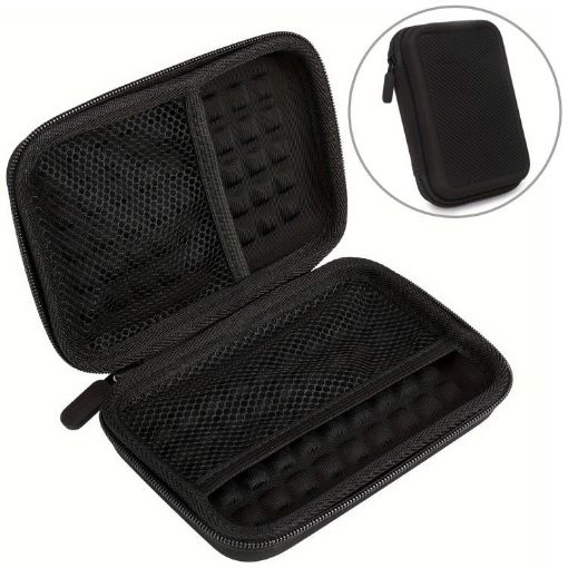 Portable Black EVA Storage Box for Mobile Hard Drive Data Cable - 1