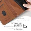 Redmi Note 14S 4G Leather Phone Case - Light Brown & Green Contrast - 7