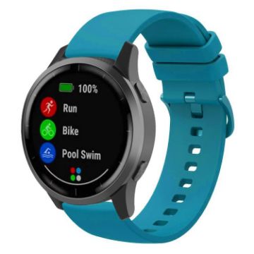 18mm xDfind Flat Cyan-blue Silicone Watch Band - Pure Color - 1