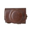 Canon PowerShot SX740 HS Leather Camera Case Bag with Strap - Coffee - 1