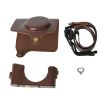 Canon PowerShot SX740 HS Leather Camera Case Bag with Strap - Coffee - 2