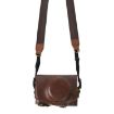 Canon PowerShot SX740 HS Leather Camera Case Bag with Strap - Coffee - 6