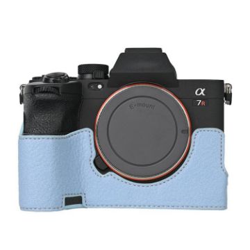Sony ILCE7RM5/A7R5 Blue Litchi Texture PU Leather Camera Half Case - 1
