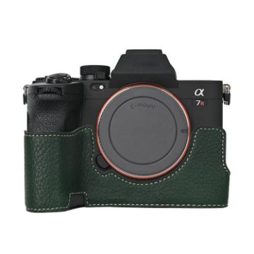 Sony ILCE7RM5/A7R5 Green Litchi Texture PU Leather Camera Half Case - 1