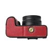 Nikon Z50II Wine Red Litchi Texture PU Leather Camera Half Case Base - 4