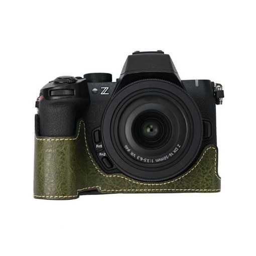 Nikon Z50II Green Litchi Texture PU Leather Camera Half Case Base - 1