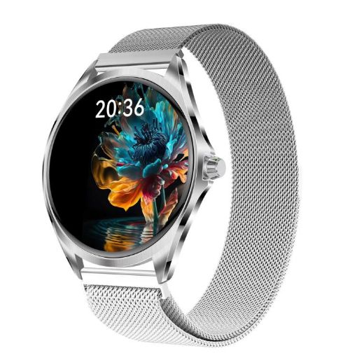 H78 1.43" AMOLED Smart Watch IP67 Waterproof BT Call Silver Milanese - 1