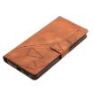 OPPO Reno14 5G Global Triangles Embossed Leather Case Brown - 6