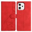 OPPO Reno14 Pro 5G Red Leather Case - Global Triangles Embossed Cover - 1