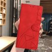 OPPO Reno14 Pro 5G Red Leather Case - Global Triangles Embossed Cover - 7