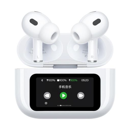 WK WS-26 Liton Series ANC+ENC Wireless Earbuds with Smart Screen - White - 1