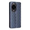 Huawei nova 14 5G Blue Flip Leather Phone Case with Cubic Grid Texture - 3