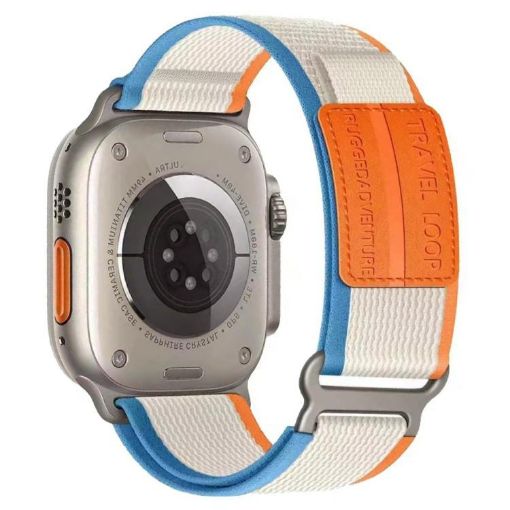 Apple Watch Band 46/49/45/44mm xDfind Metal Buckle Nylon Braided Orange - 1