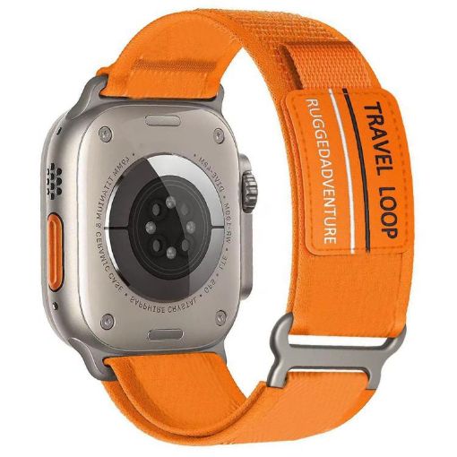 Apple Watch Band 42/41/40/38mm xDfind Metal Buckle Nylon Loop Orange - 1