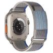 Apple Watch Band 42/41/40/38mm xDfind Metal Buckle Nylon Loop Blue Grey - 1