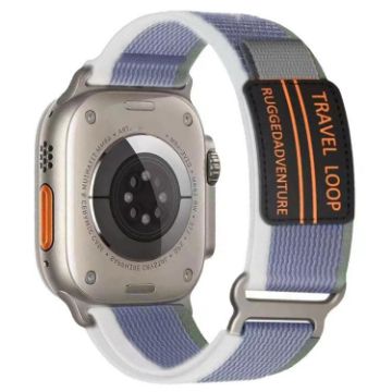 Apple Watch Band 42/41/40/38mm xDfind Metal Buckle Nylon Loop Green Grey - 1