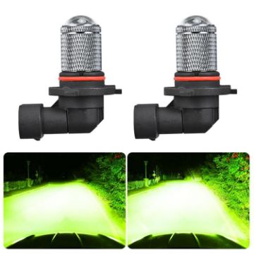 9005 Pair 8.5W 12-60V Car Fog Light Bulb Lime Light Lens - 1