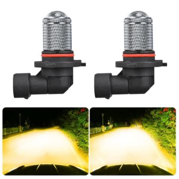 9006 Pair 8.5W Car Fog Light Bulb 12-60V Gold Lens - 1