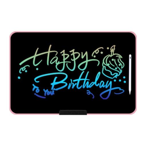 21" Pink Rechargeable LCD Drawing Board for Kids - Color Writing - 1