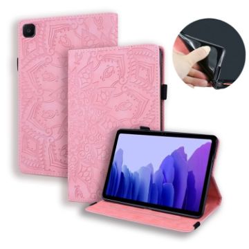 Samsung Galaxy Tab A7 10.4 Case: Pink Leather Flip, Card Slots, Holder - 1