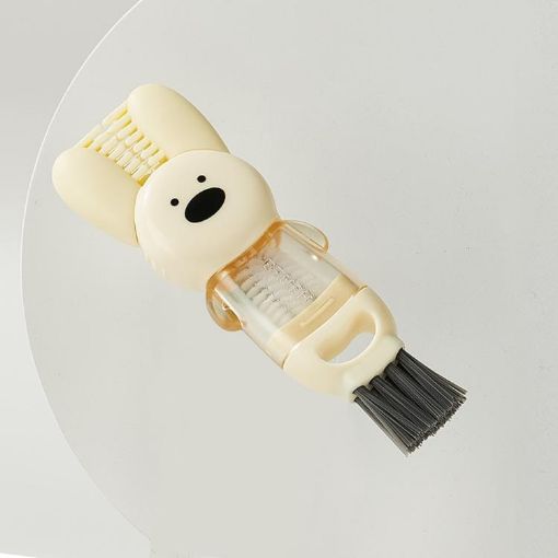 3 In 1 Cup Brush Rabbit Crevice Bottle Mug Cleaning Brush Beige - 1