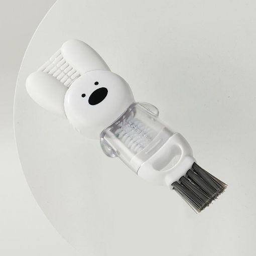 3 In 1 Cup Brush Rabbit - Multifunction Bottle & Mug Cleaning Brush (White) - 1