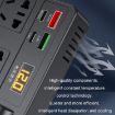 12V/24V to 220V Car Inverter Socket Fast Charger with Digital Display - 7