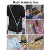 BRDRC Light Blue White Knot Camera Strap Crossbody Lanyard 1/4" Screw - 9